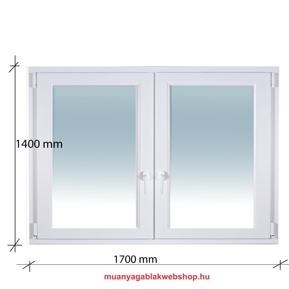 170×130 Kétszárnyas Tokosztott Bukó – Nyíló műanyag ablak 2 rétegű üvegezéssel termékfotó