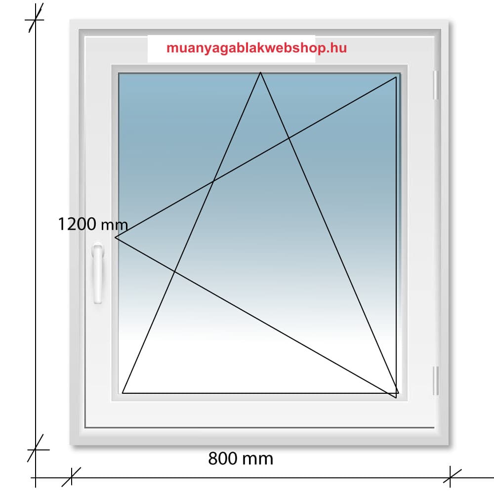 80x120 Bukó-Nyíló Decco 71 műanyag ablak 2 rétegű üvegezéssel termékfotó