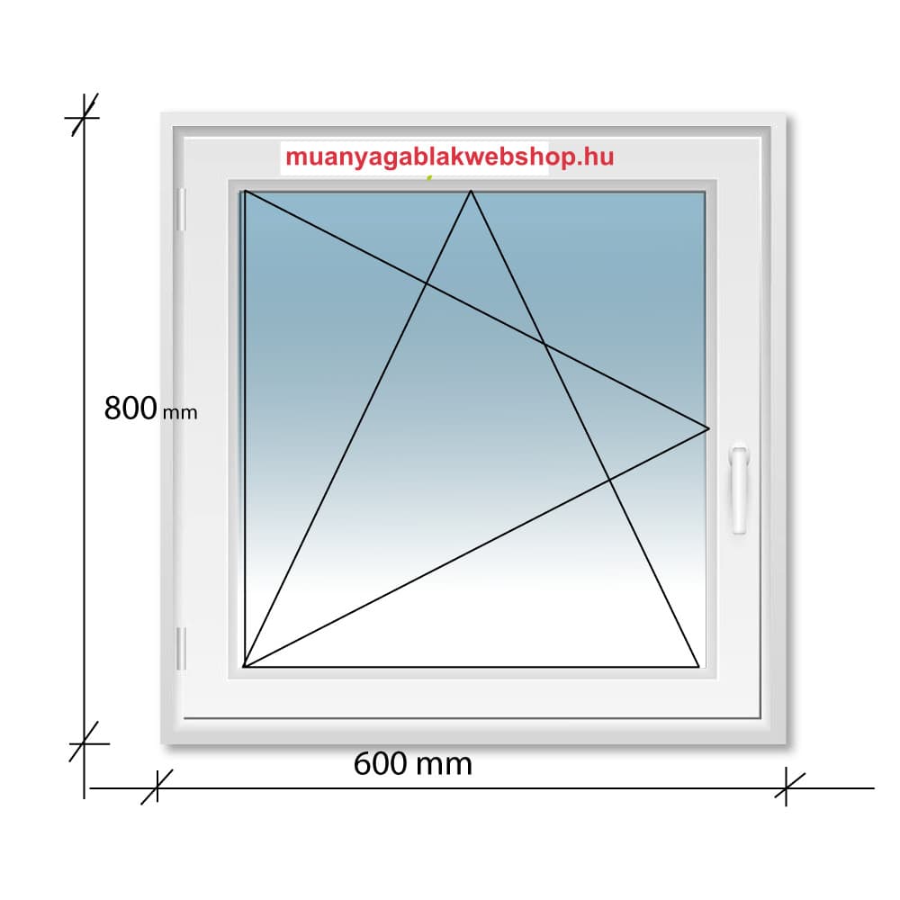 80×80 Bukó-Nyíló Decco 71 műanyag ablak 2 rétegű üvegezéssel termékfotó